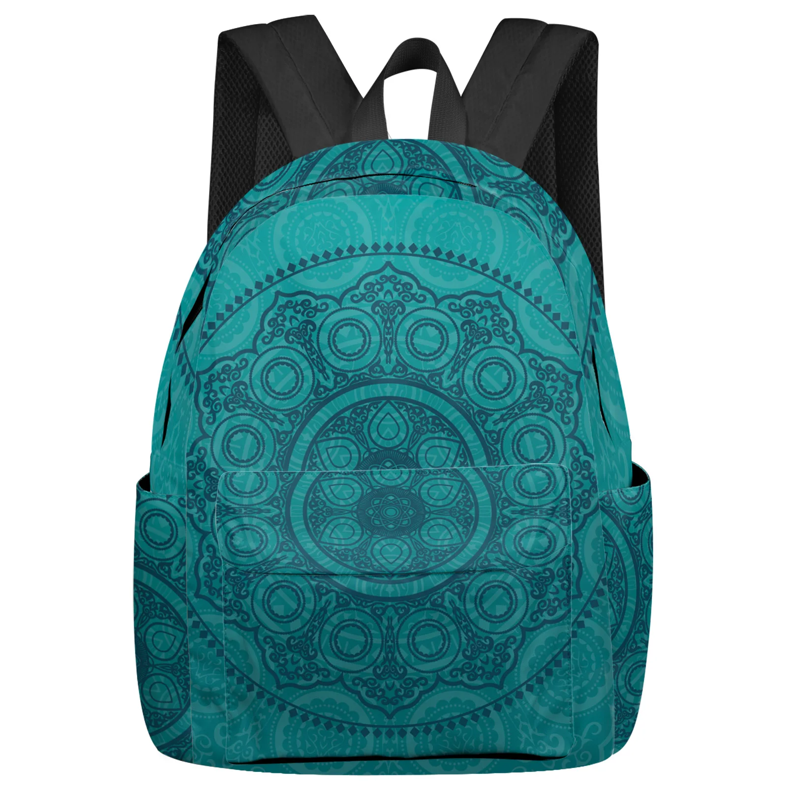 Turquoise Mandala Aqua Bobo Bohemian Women Man Backpacks Waterproof School Backpack For Student Boys Girls Laptop Bags Mochilas