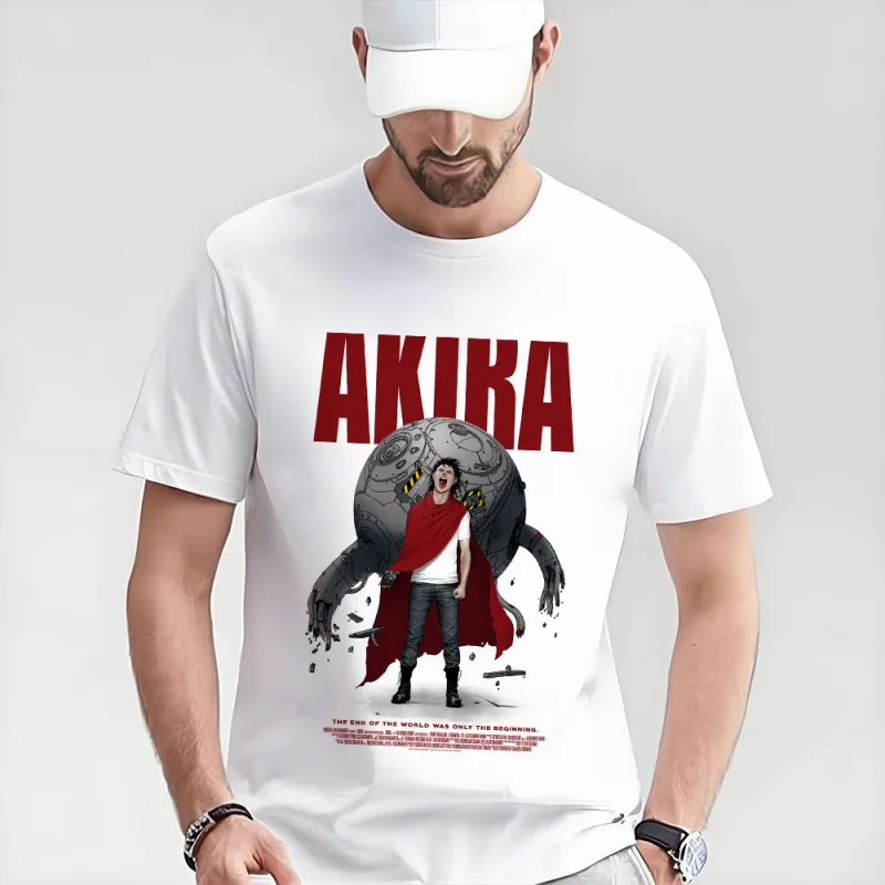 

0325 Otomo Akira Anime T Shirt Cyberpunk Manga City explosion Graphic clothes cyber mecha Neo-Tokyo Streetwear All size tops