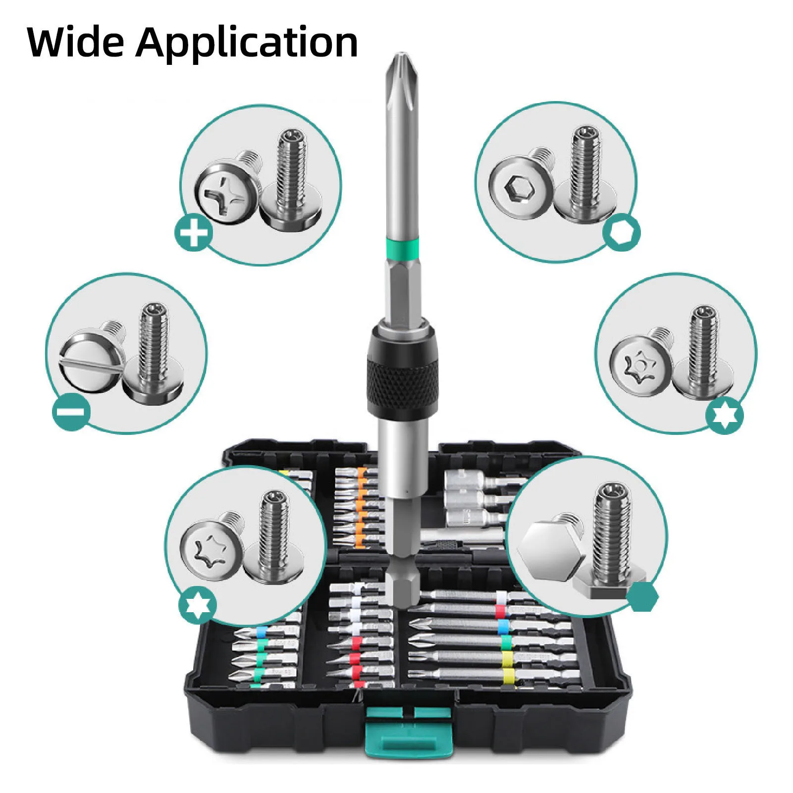 Impact Driver Bit Set Alloy Steel High Torsion Impact Magnetic Screwdriver Bit Set Magnetic Screwdriver Bit Set with Storage Box