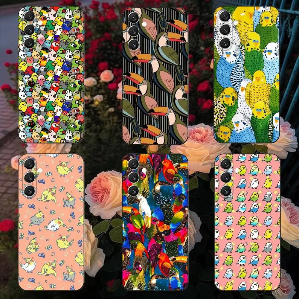 

Чехол для телефона с изображением животного, попугая, птицы, чехол для телефона Samsung Galaxy A13, A21s, A22, A31, A32, A52, A53, A71, A80, мягкий черный корпус