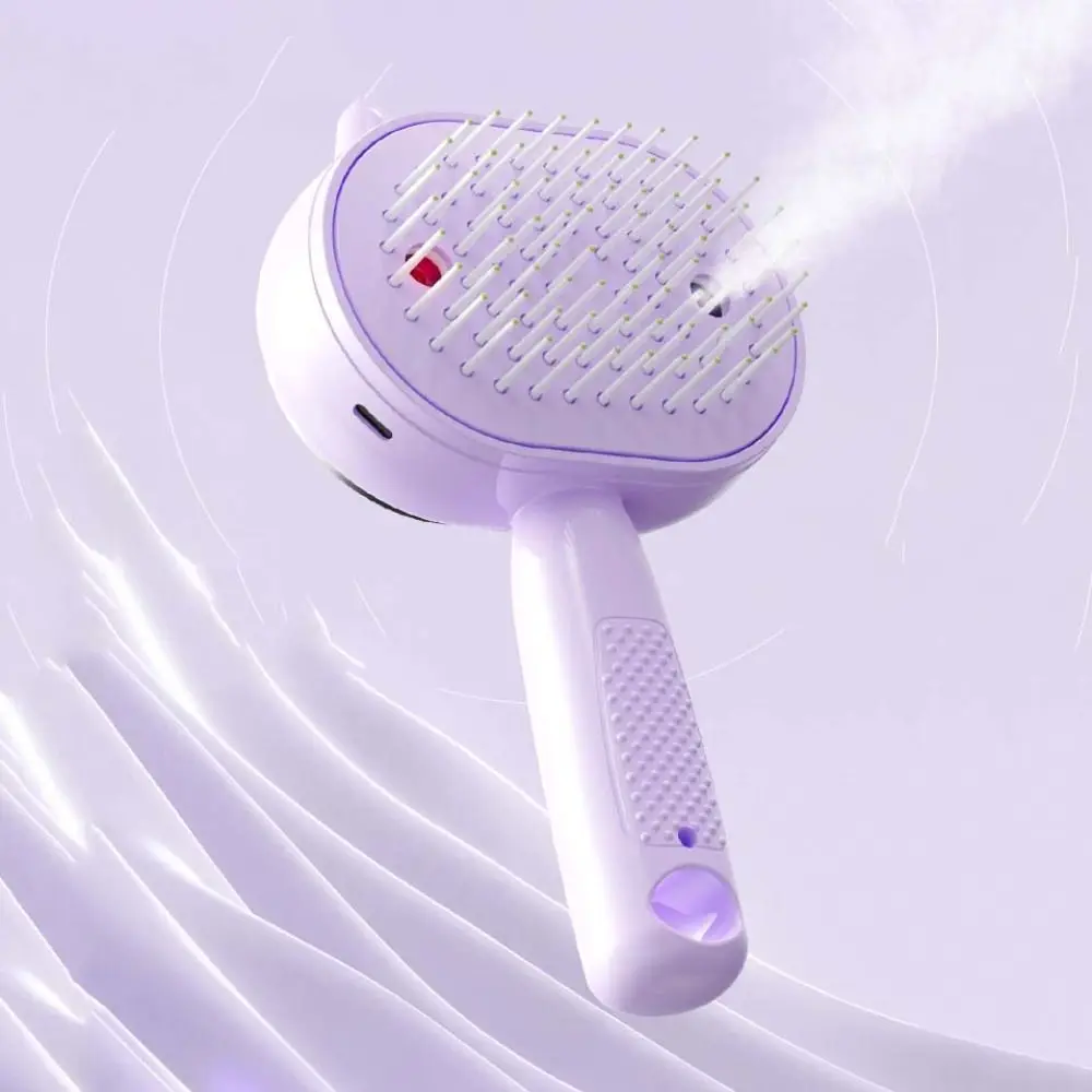 Multi-Function Red Light Spray Massage Comb Hair Care Anti-Frizz Large Tank Electric Spray Hair Brush Portable Anti-Static