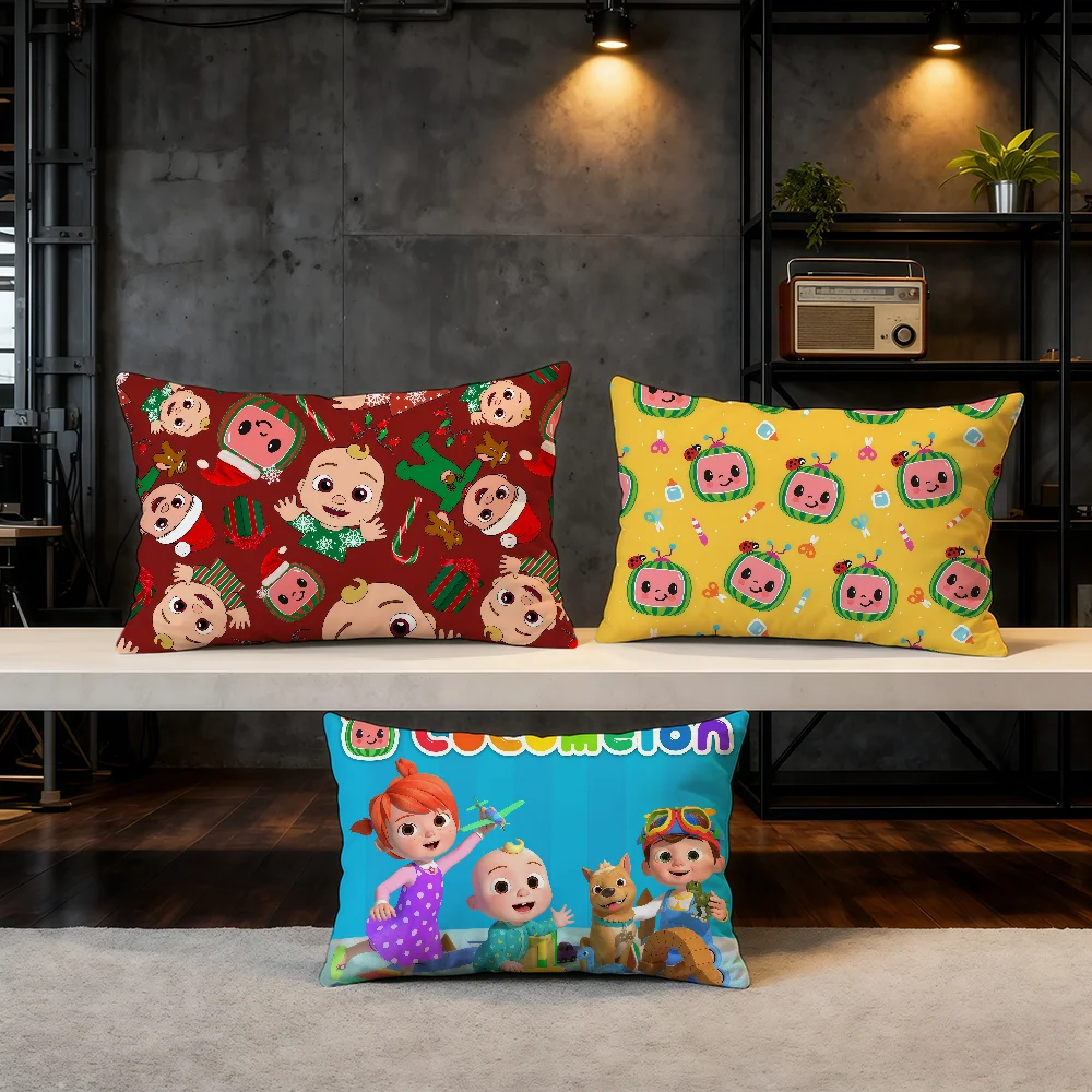 C-CoComelon-ES funda de cojín de dibujos animados, producto de éxito, sofá para el hogar, sala de estar, funda de almohada decorativa suave de doble cara
