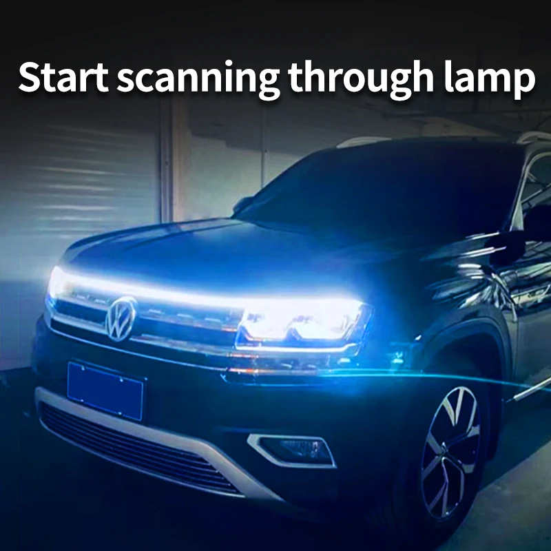 

Car startup scanning, dynamic through type daytime running light, grille modification, universal LED hood light, decorative ligh
