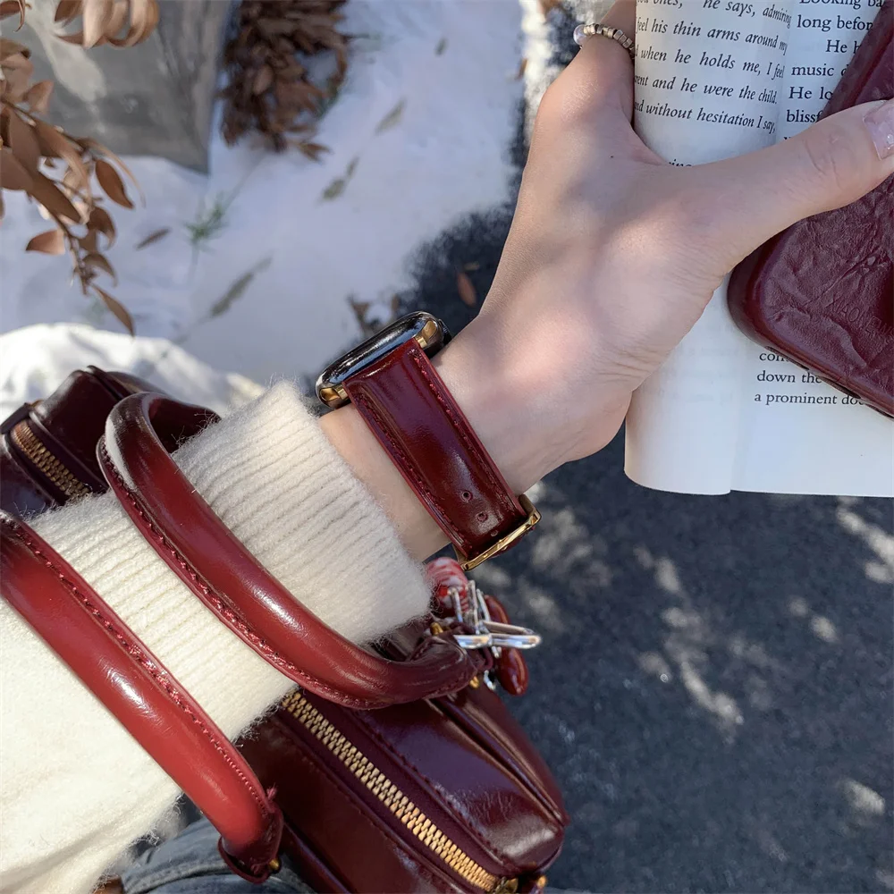 ساعة أبل جديدة من الجلد الملون لساعة أبل 38 40 42 44 45 46 49 مللي متر سلسلة 11 10 9 8 7 5 4 3 سوار الترا #6