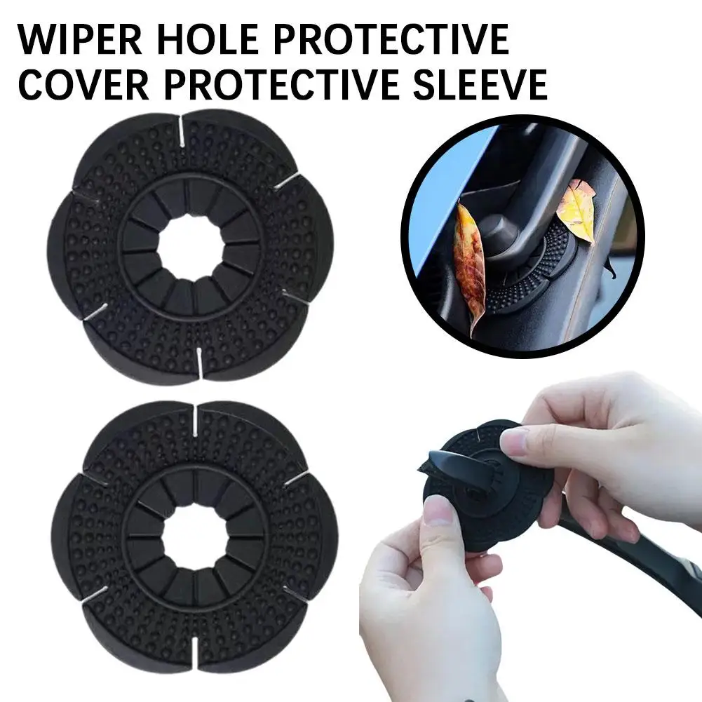 Car Wiper Arm Bottom Hole Protective Covers Silicone Dustproof Wiper Wiper Protector Sleeve Hole Car Windshield B5B7