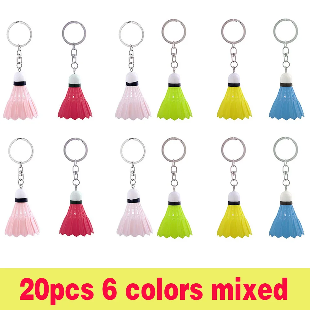 

20Pcs Sport Goods Keychains Mini Badminton KeyChain Ball Keyrings Jewelry Accessories