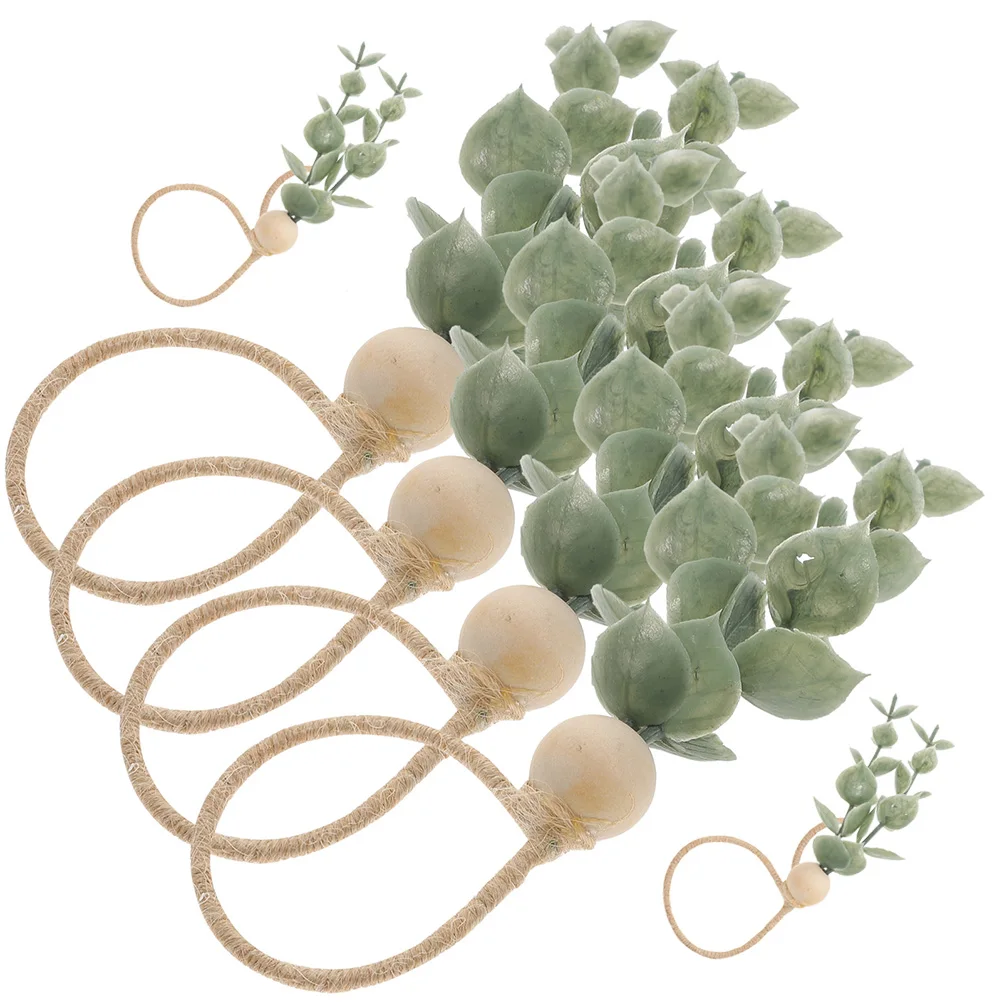 

6 Pcs Napkin Buckle Home Decor Buckles Plastic Leaf Ring Holders for Cloth Napkins