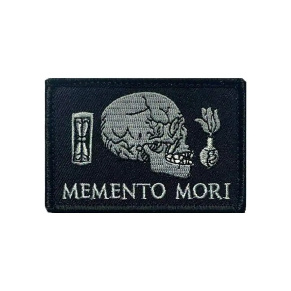 Memento Mori Embroidery Patch Armband Badge Sticker Decal Embellishment Decorative Military Tactical Embroideried Patches