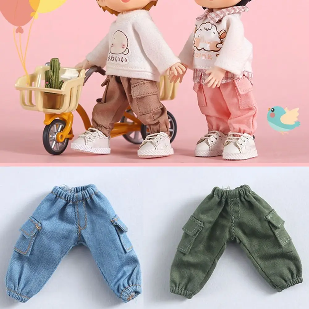 5 Colors Long Jeans Clothes Pant 1/11 1/12 Doll Shorts Dolls Long Overalls Clothing Pants High Quality Doll Accessories