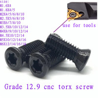 20-50pcs grade12.9 CNC Insert Torx Screw M1.6 m1.8 m2 m2.2 m2.5 m3 m3.5 m4 m4.5 M5 M6 Replaces Carbide Inserts CNC Lathe Tool