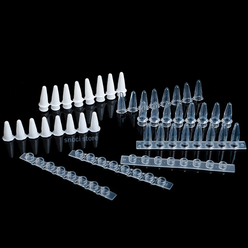 

0.1ml/0.2ml 8-Strip PCR Tubes，Strip of 8 Tubes，with Flat Caps, Thin Wall Tubes, PCR Tubes & Strips，Clear, 200/125Strips