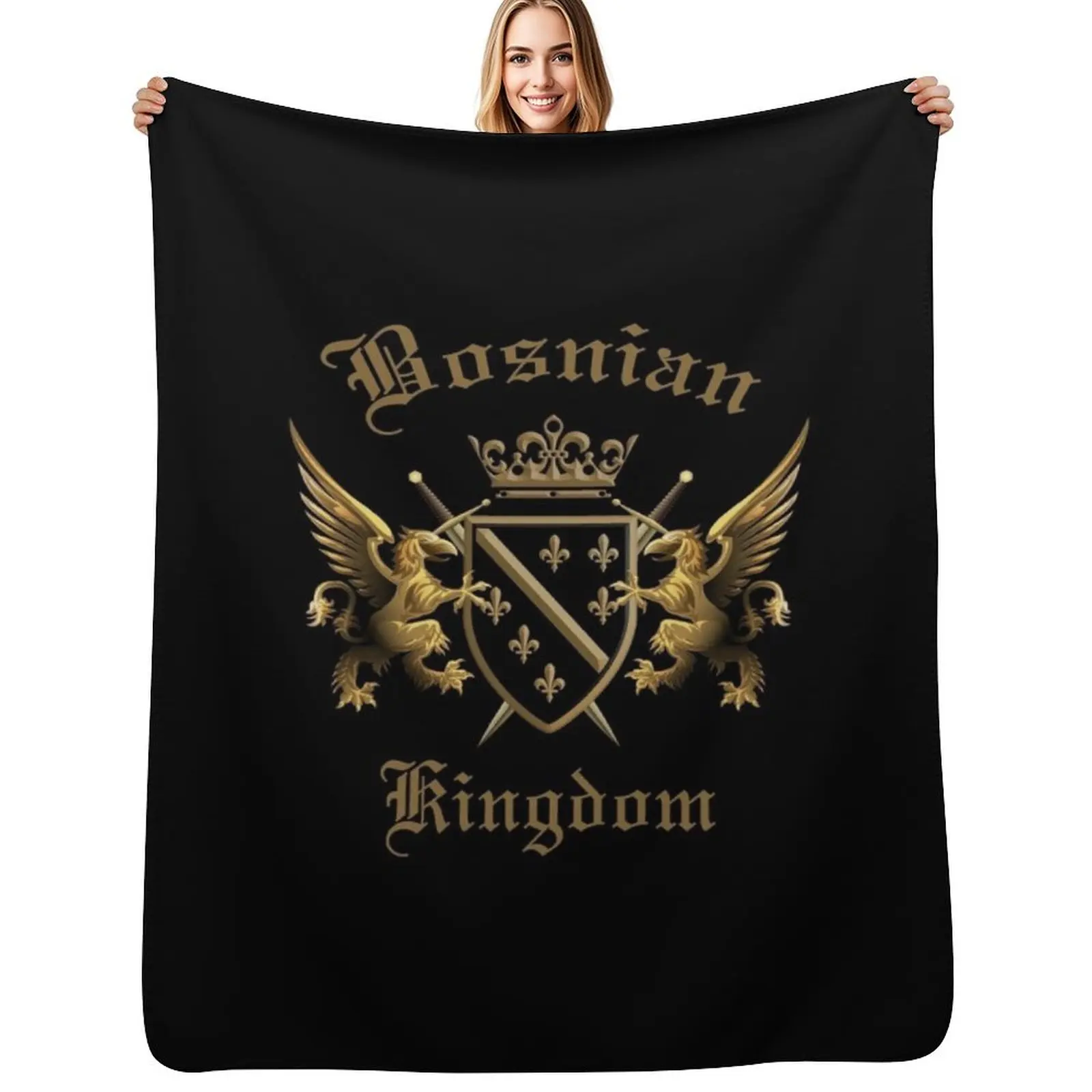 Bosnian Kingdom Throw Blanket Spring Fall Cozy Throw Blanket for Couch