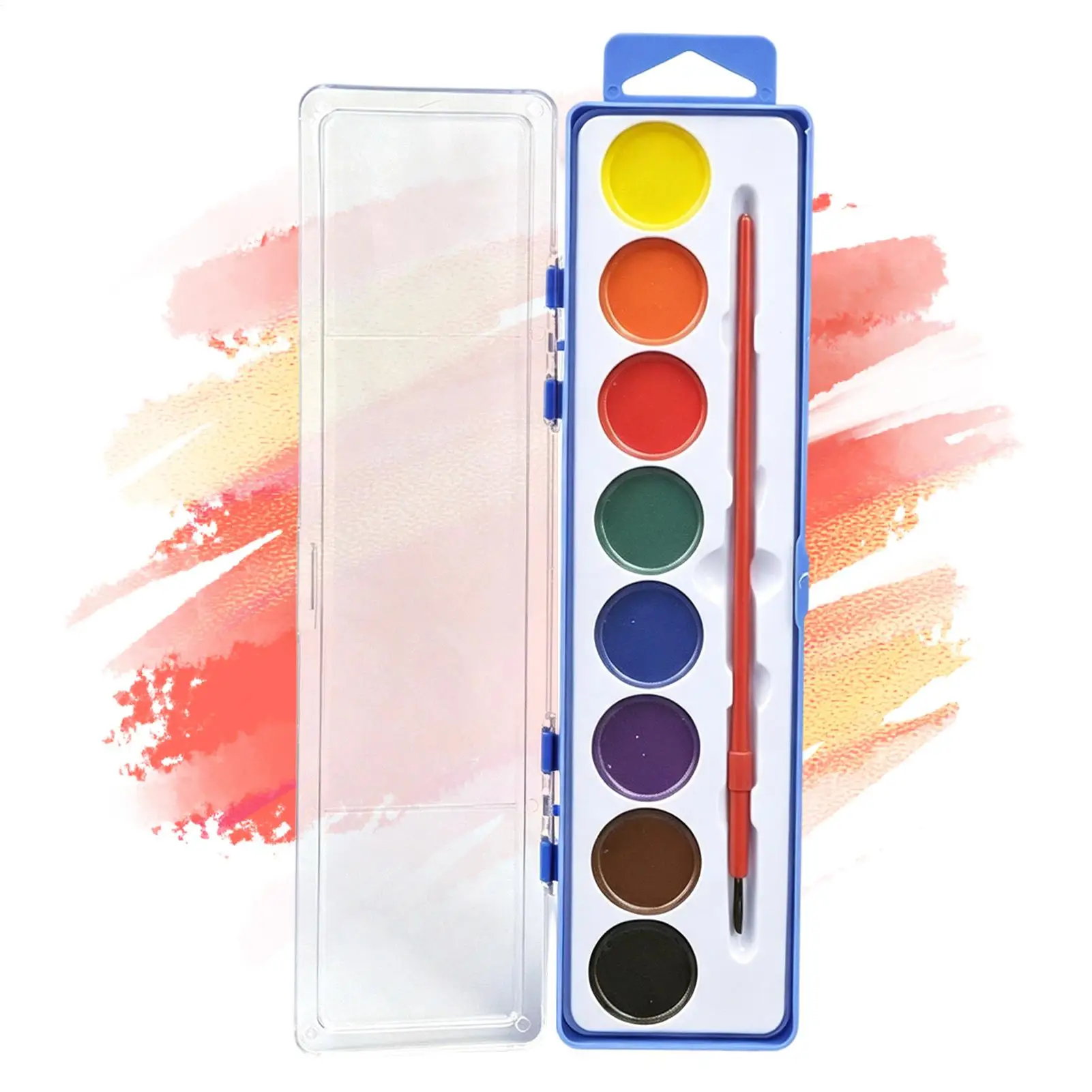 8Colors Washable Watercolor Paint Set With Water Brush Pen Portable Watercolor Paint Palette Water Color Paints