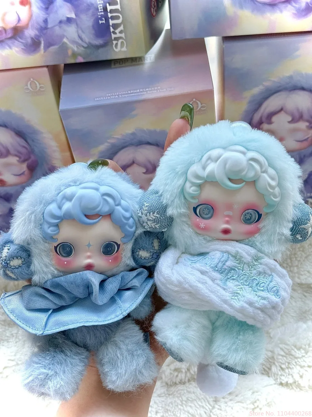 Echte Pop Mart Skullpanda L'Impressionnisme Serie Blind Box Ätherische Schlüsselanhänger Tasche Ornament Geburtstagsgeschenk für Mädchen Kunstliebhaber