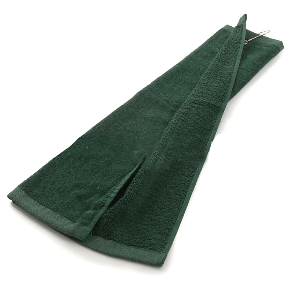 

Golf Sport Towel Green Fleece Super Absorbent Quick Dry Heads Grips Balls Hands Includes Hanging Loop Storage Bag
