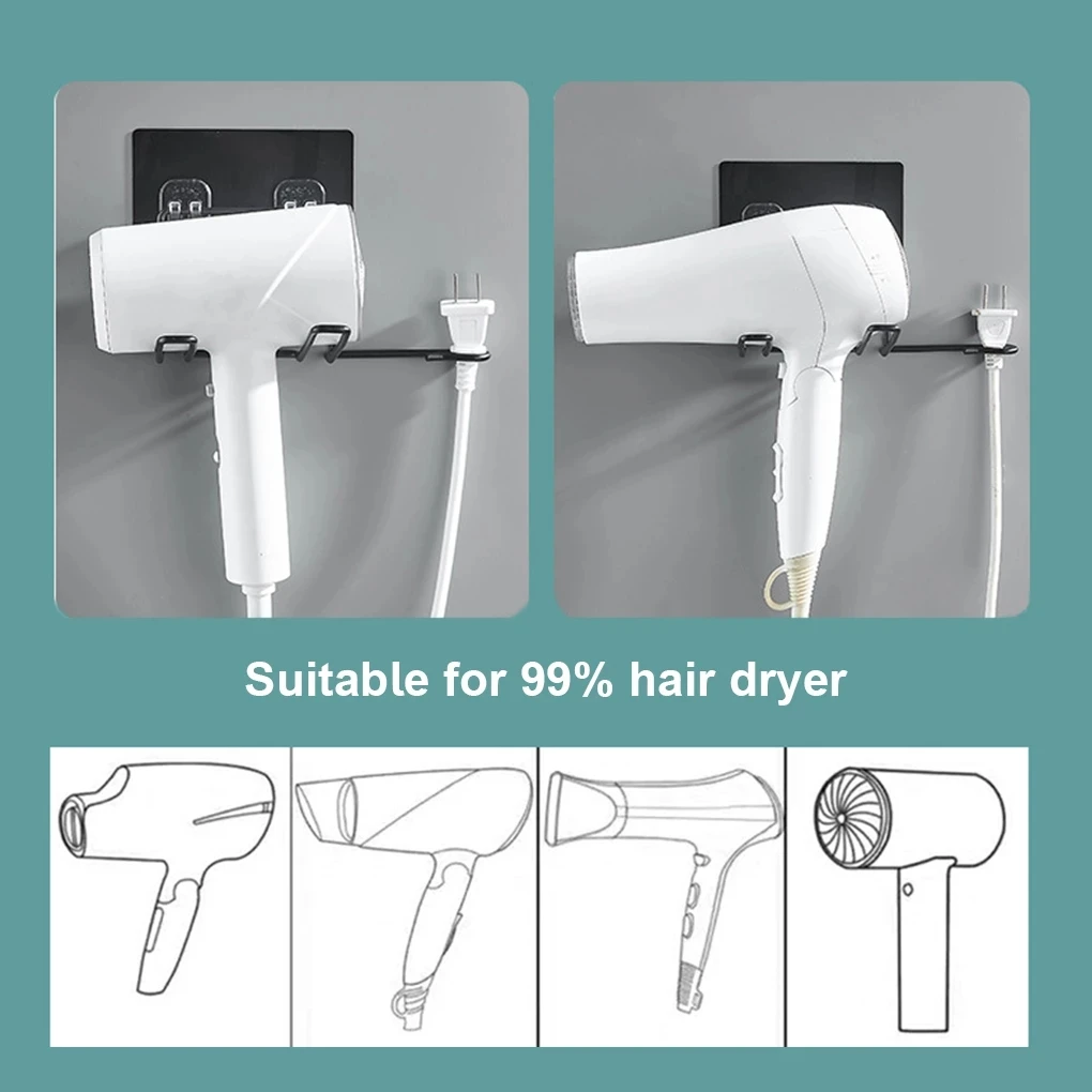 Wall Mounted Hair Dryer Storage Rack Hair Straightener Holder Bathroom Storage Shelf Stainless Steel Toilet Organizer