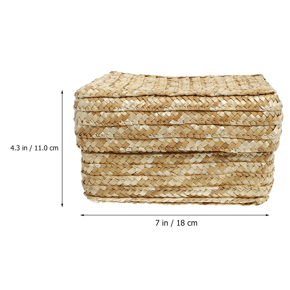 

2pcs Woven Storage Basket Multi-Purpose Household Organizer Home Decorative Box For Cosmetics Clothes Sundries Gift Container