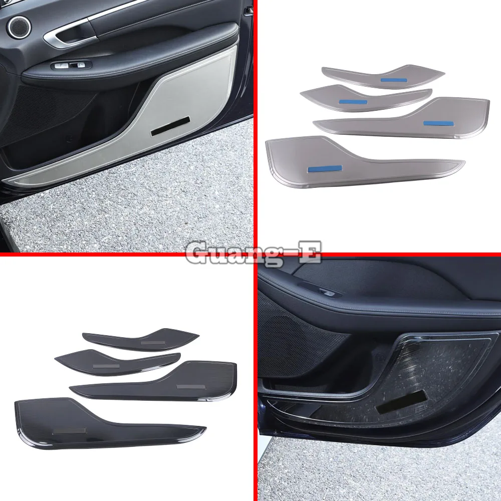 

For Hyundai Sonata 10th DN8 2020 2021 2022 2023 Sticker Inner Door Protective Cover Anti-Kick Board Trim Decoration Parts 4Pcs