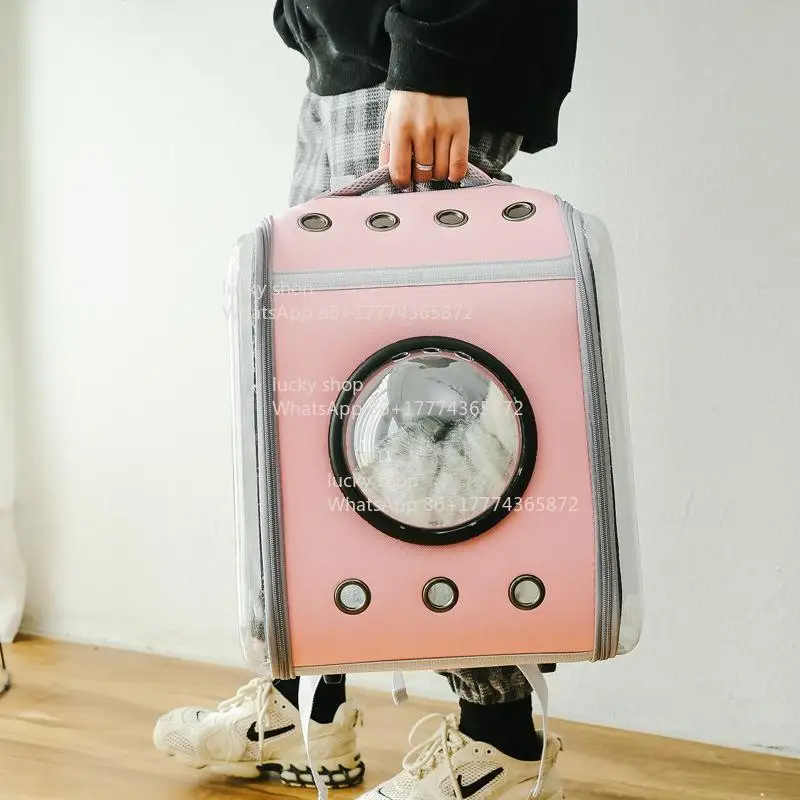 

Lucky Grocery Store Go Out Portable Cat Bag Pet Backpack Large Capacity Transparent Small Dog Schoolbag1105241158 Store