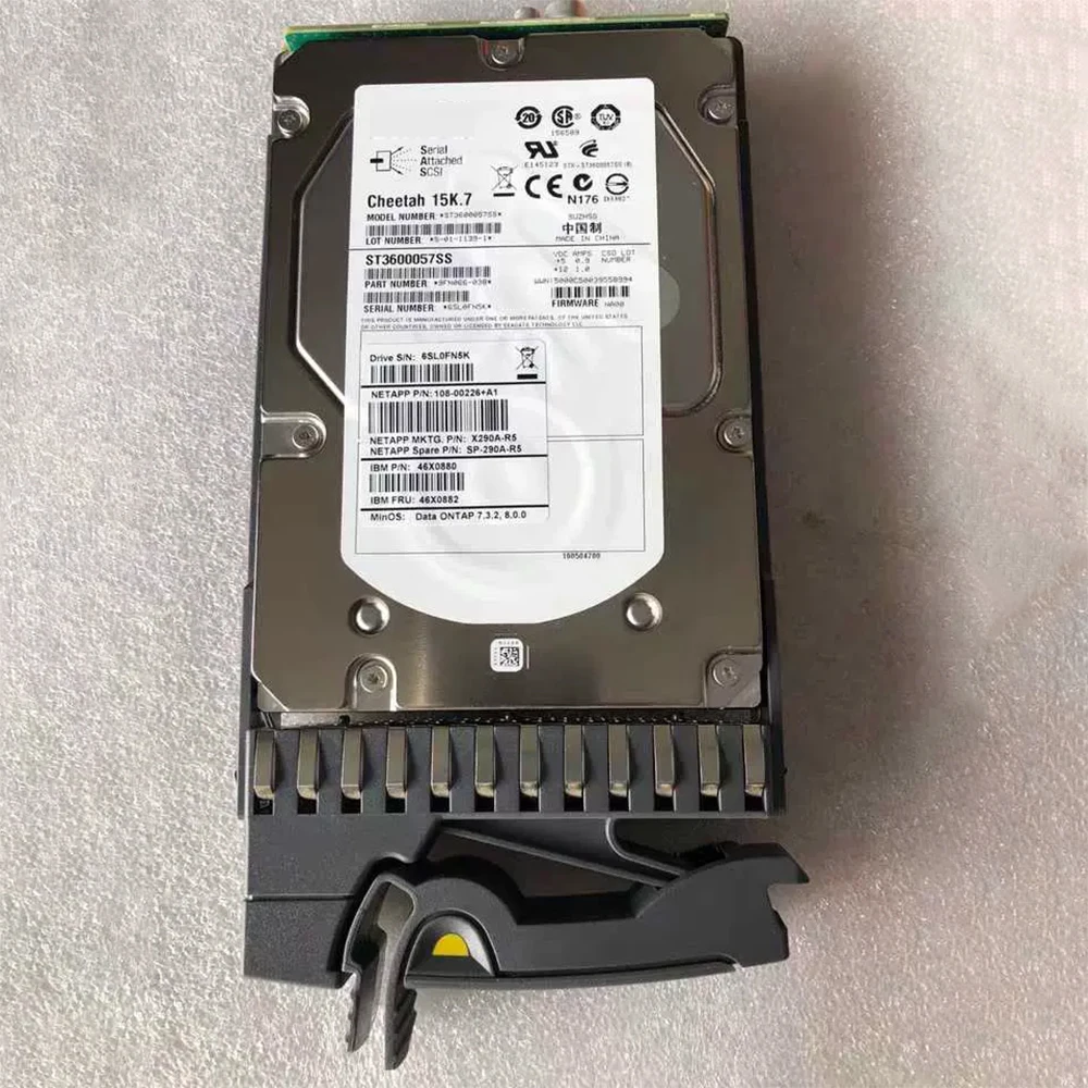 For NETAPP X290A-R5 108-00226 46X0882 46X0880 HDD 600G 3.5'' 15K SAS-FC  Hard Disk