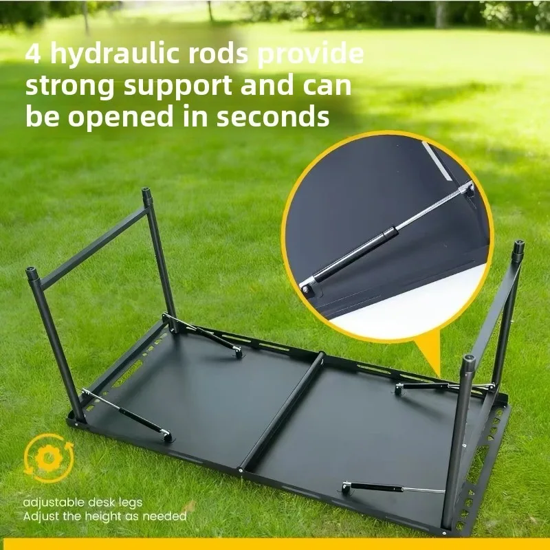 Outdoor Hydraulic Tactical Folding Table Portable Lightweight Multifunction Picnic Camping Hiking Camping Table Foldable Table