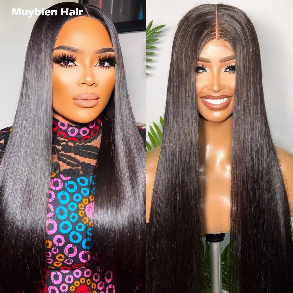 

Wear and Go Human Hair Glueless Wig Natural Black Bone Straight 13x6 13x4 HD Lace Front Wigs for Woman 450 Density Glue-Free Wig