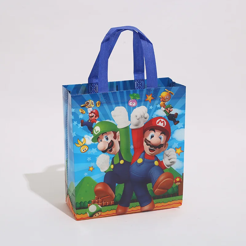 

Super Mario Bros Non-woven Handbag Gift Bag for Kid Birthday Party Action Figure Toy Peach Princess Anime Waterproof Storage Bag