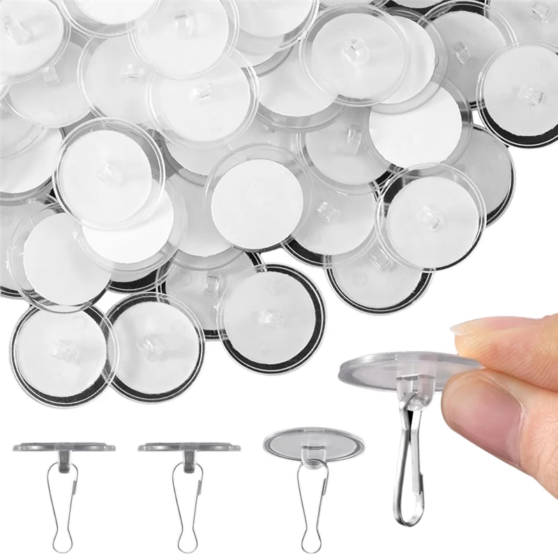 60 Pcs Self Adhesive Ceiling Hooks, Clear Sticky Hooks For Hanging, Removable Sticker Hooks, No Drill Ceiling Hook-Hot
