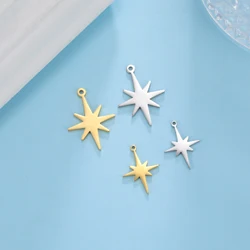 EUEAVAN 5pcs North Star Charm Stainless Steel Charms Small Pendant Necklace Accessories Jewelry Making Supplies Wholesale