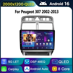 Android 16 voor Peugeot 307 307CC 307SW 2004-2013 autoradio navigatie speler multimedia stereo GPS WiFi video 2 DIN CarPlay 4G