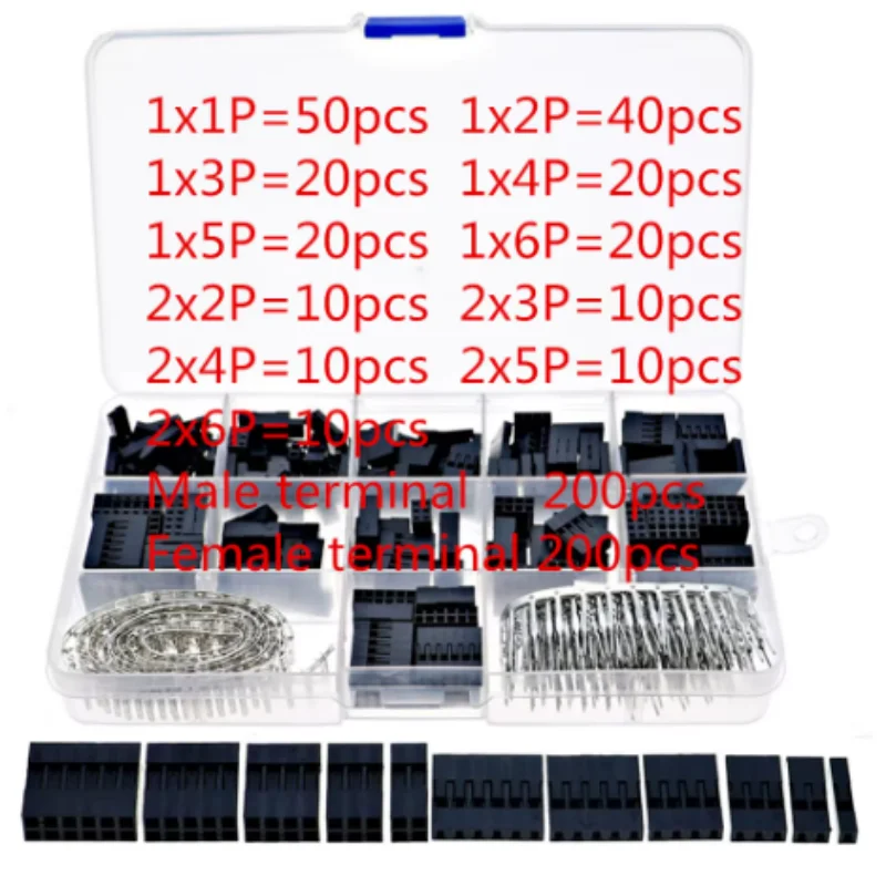 

Кабельная перемычка Dupont Fio e Pin Header Комплект корпуса, обжимные штифты Masculino, 2,54 мм, 620 шт.
