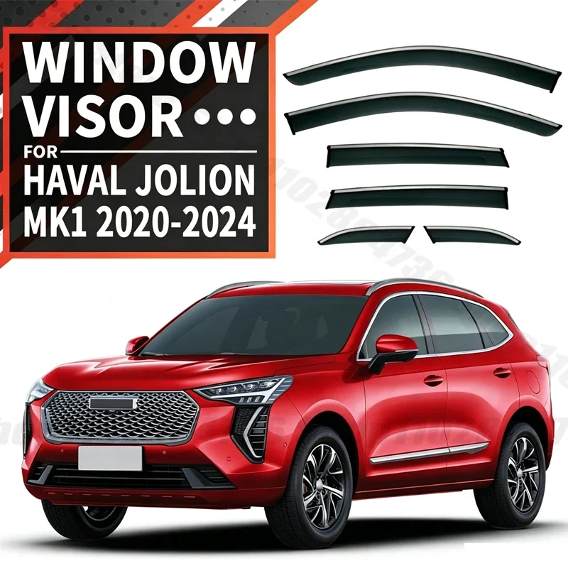 Window Visors for Haval Jolion MK1 4/6Pcs Side Window Rain Guard Wind Deflector Weathershield Vent Visor for Car Windows