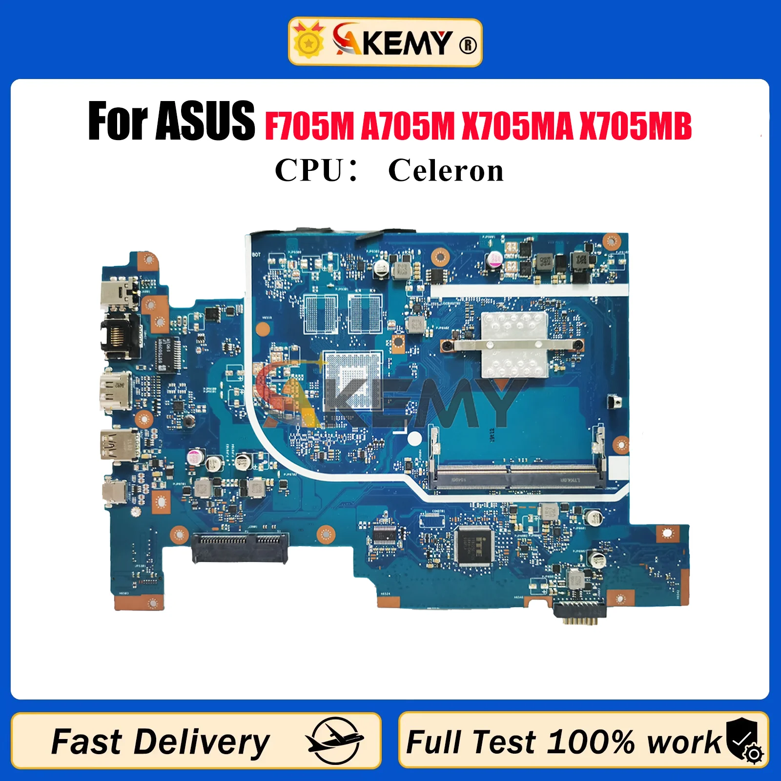 

X705MA Laptop Motherboard For ASUS VivoBook X705M F705M A705M X705MA X705MB Mainboard With Celeron CPU 100% tests OK fast ship
