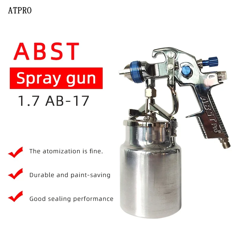 ABST Pneumatic Paint Spray Gun With 1.7 Caliber Lower Pot For Automotive Spraying And Industrial Coating Spraying