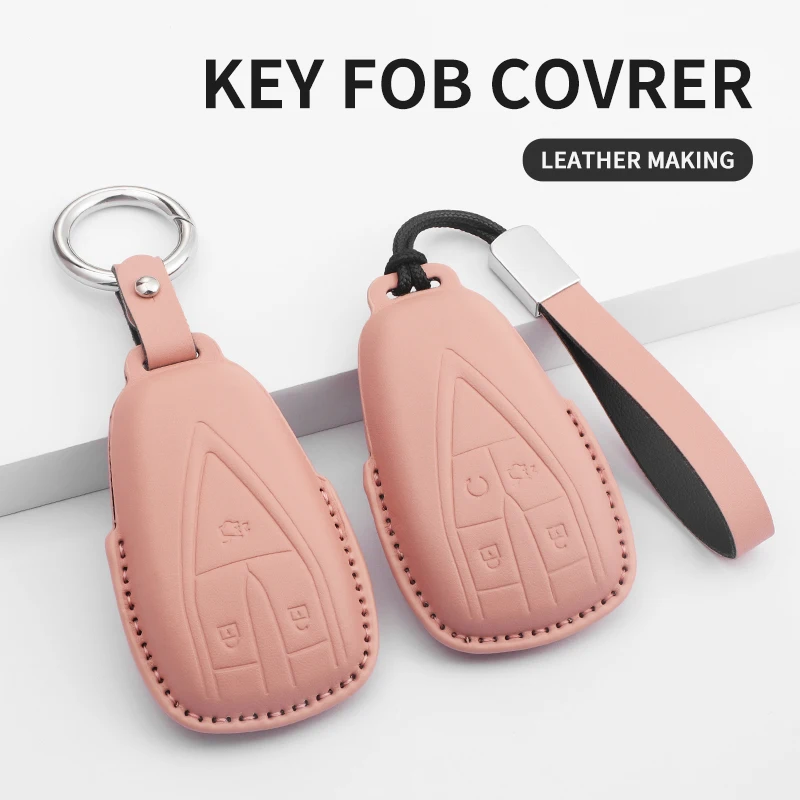 

Leather Car Remote Key Cover Accessories For Changan CS35PLUS CS55 PLUS CS75 PLUS Eado UNI-T UNI K Oushang X5 X7 EV 2019-2022