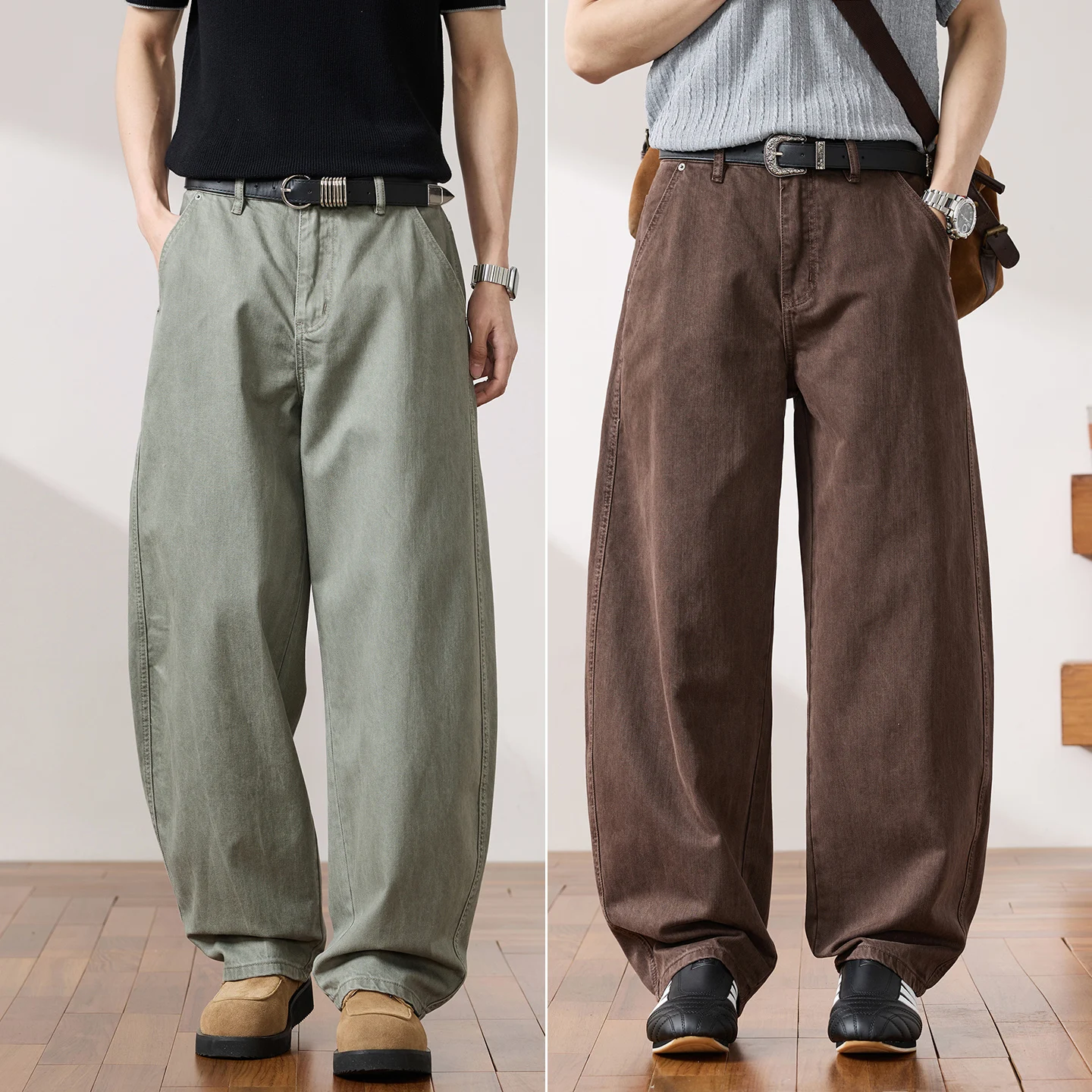 

Винтажные мужские джинсы в стиле стритвир, модные, в стиле хип-хоп, свободные, повседневные, из выстиранного хлопкового денима, широкие, мешковатые, брюки-галифе