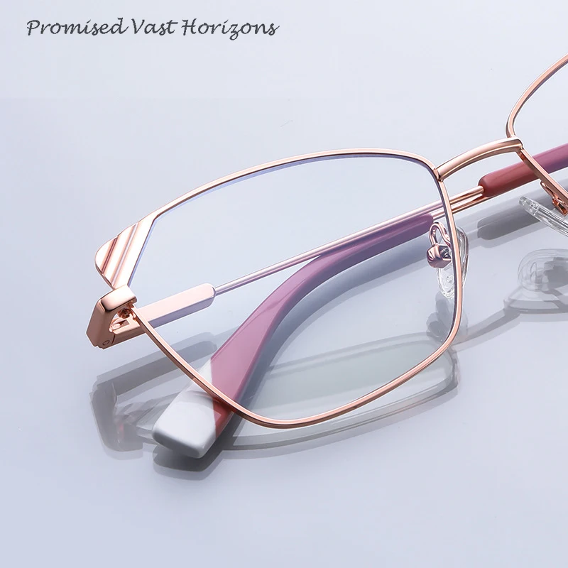 Lunettes Plano pour femmes, Design de ligne de couleur brillante, monture d'oreille de chat, charnière à ressort, lentille de myopie disponible, lunettes Anti-lumière bleue