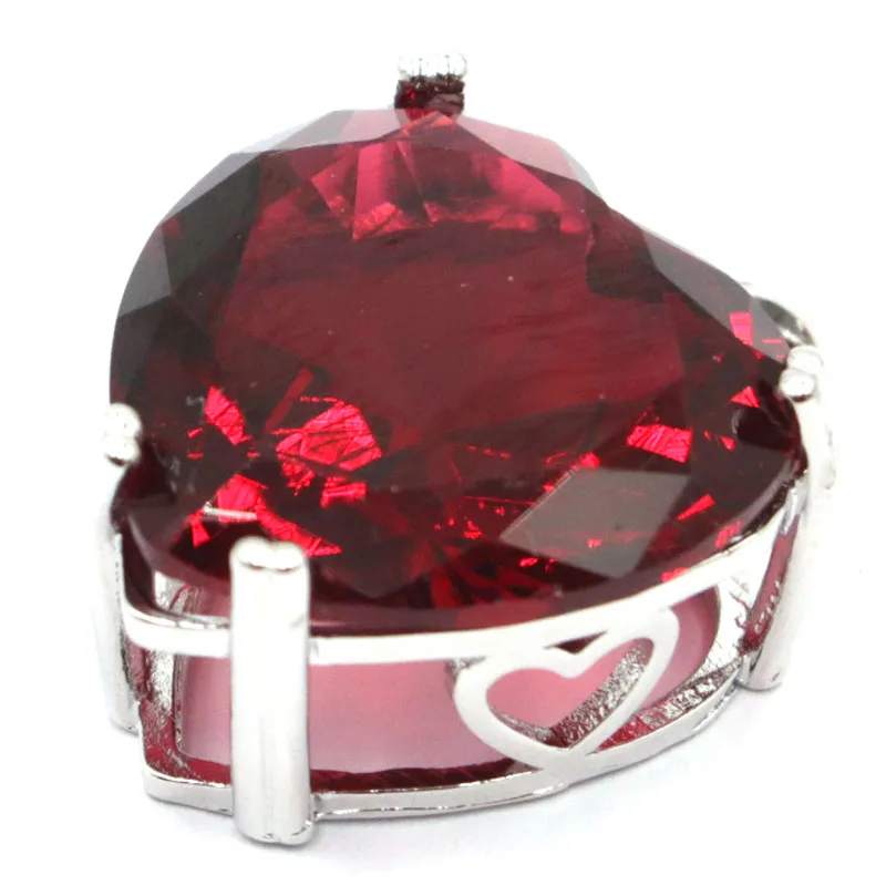 Buy 4 Get 1 Free 30x20mm Big 7.3g Heart Shape Pink Kunzite Swiss Blue Topaz Rhodolite Garnet Green Peridot CZ Silver Pendant