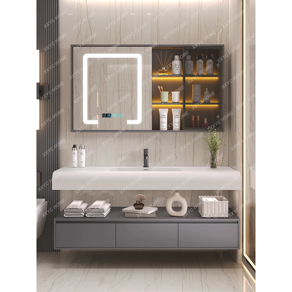 

Bathroom Cabinet Combination Whole Washbin Bathroom Table Modern Light Luxury Hand Washing Washbasin Cabinet