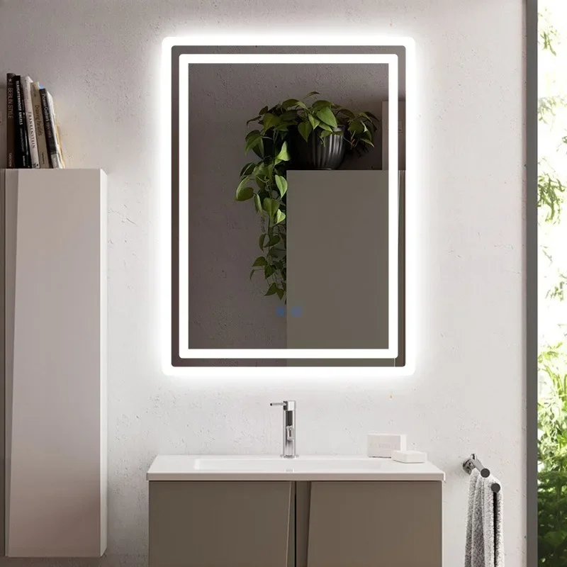 

bathroom, mirror, advanced sense with lamp, round vanity, makeup mirror, wall hanging, wall hanging, intelligent luminous.