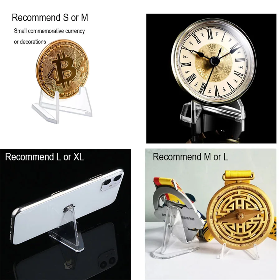Transparent Acrylic Triangle Stand Display Holder for Commemorative Coins Photos Cards - Multi-Use Small Phone Rack for Home Dec