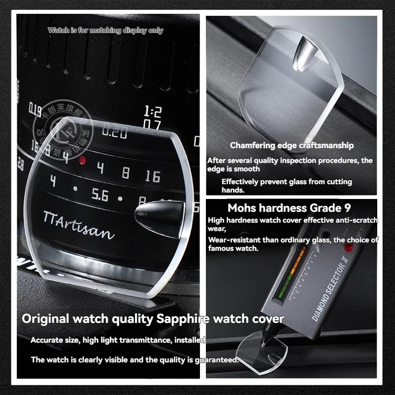 لساعات كارتييه رودستر سلسلة مرآة الياقوت الزجاجية ث 6206018   ث 6206017   قناع الساعة لإصلاح الساعة M/L/XL ملحقات الساعة