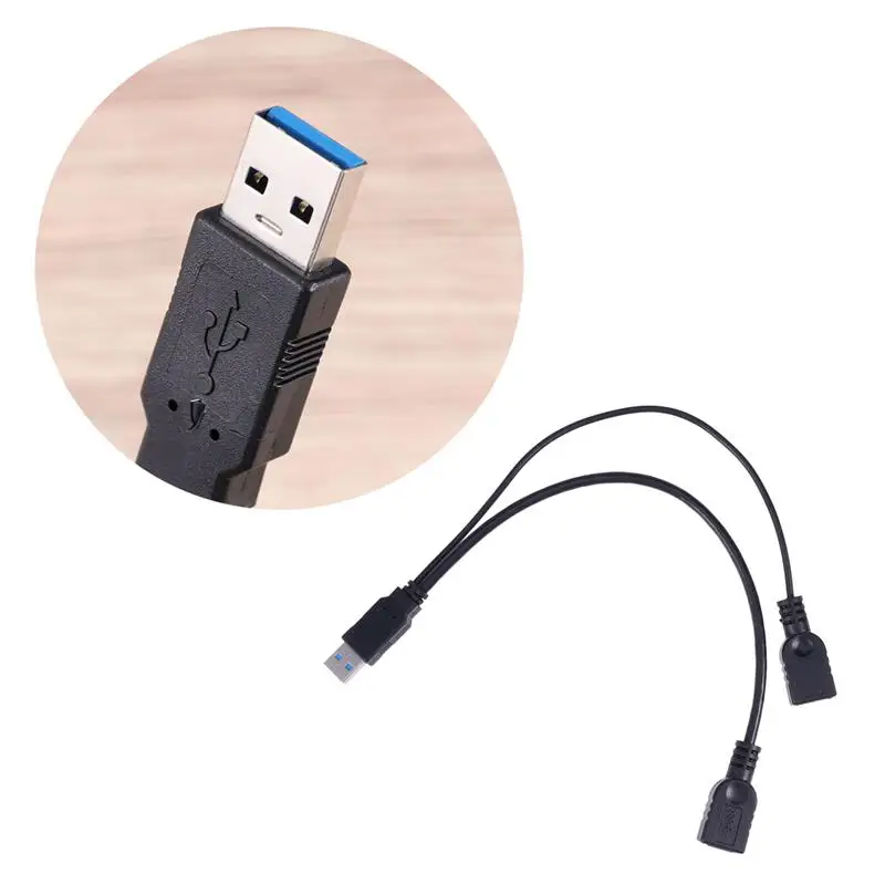 마이크로 USB 케이블 어댑터, 수-암 이중 USB 포트 어댑터 케이블, 2 in 1, 마이크로 USB 30 허브