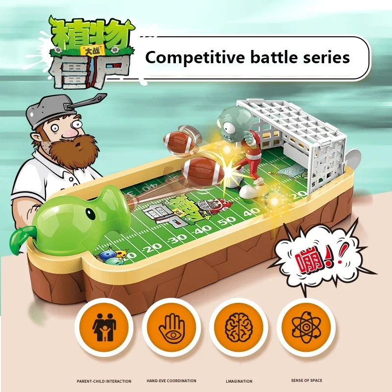 Plants Vs Zombies Competitive Battle Series Children's Table Football Game Character Ornaments Interactive Game for Kid Boy Gift