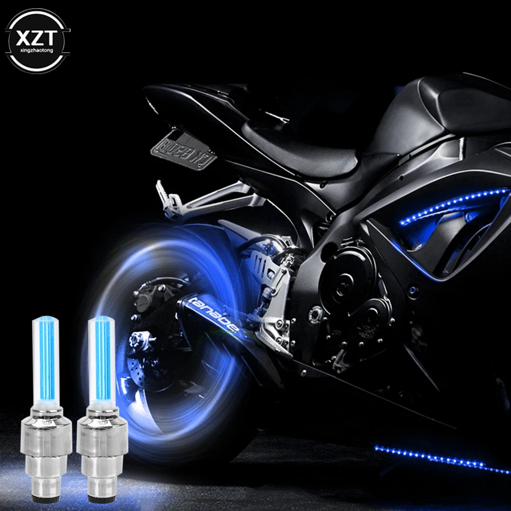 1PCS Car Wheel LED Light Motocycle Bike Light Tire Valve Cap Decorative Lantern Tire Valve Cap Flash Spoke Neon Lamp