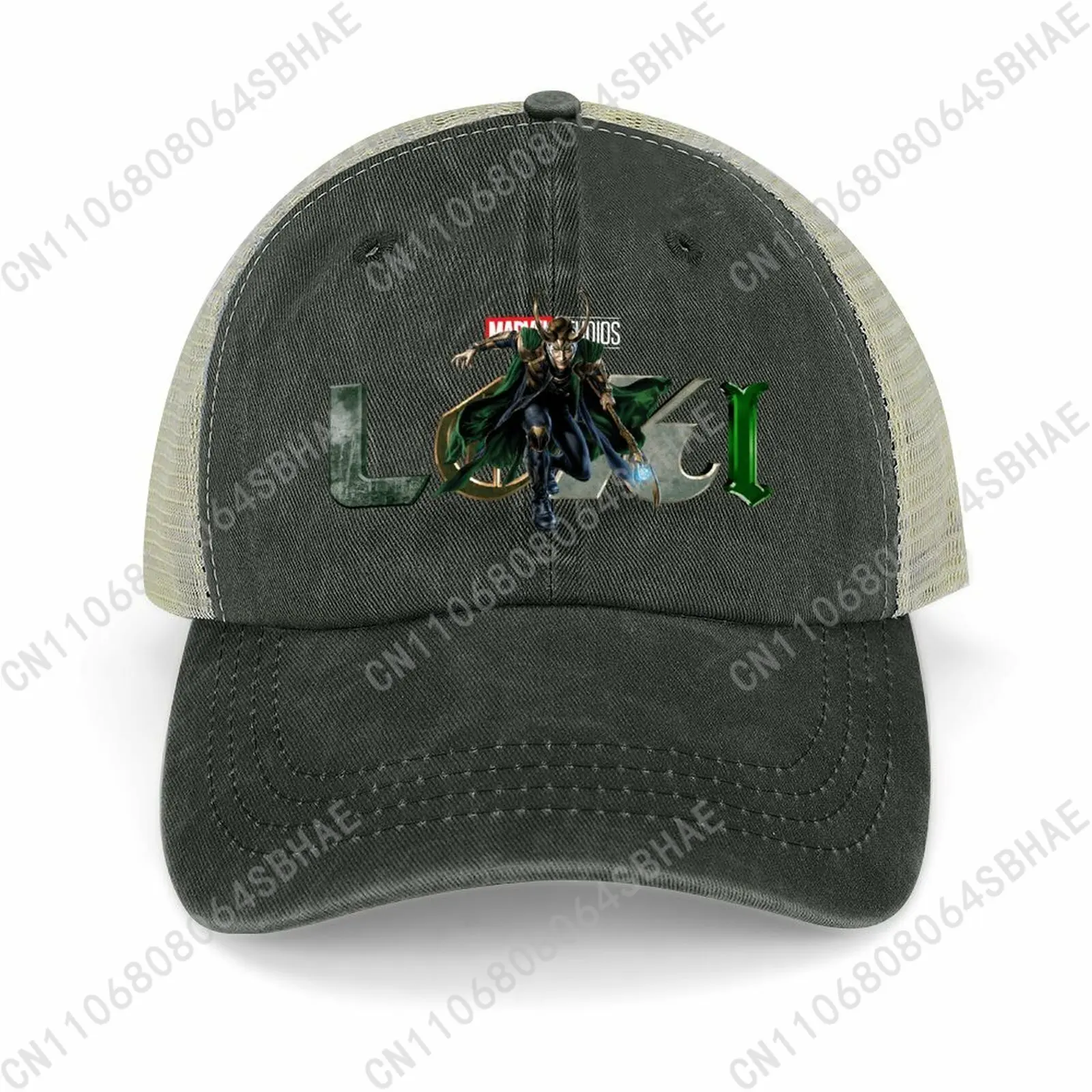 

Marvel Loki Mesh Cowboy Hat Hollow Ventilated Summer Cap Men Women Outdoor Sun Hat Adjustable Strap Custom Cosplay