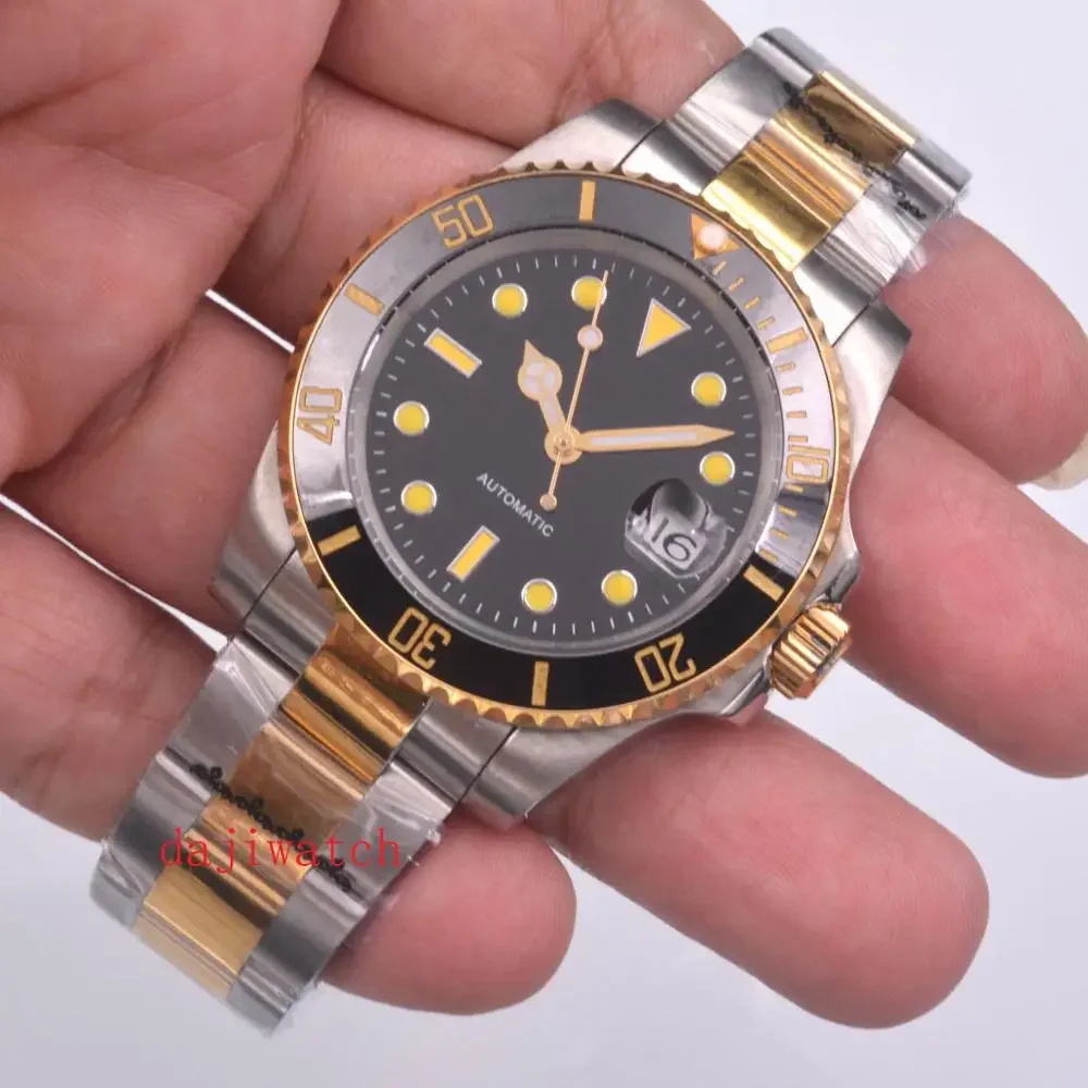 

40MM Bliger Luxury Automatic Movement Men Watch Black Sterile Dial Sapphire Glass 316L Stainless Steel Case Multifunction