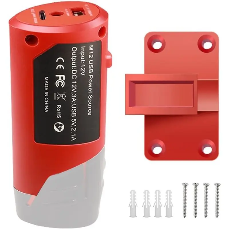 

AB34-Type-C Port And DC 12V Outlet, Battery Adapter For 12V Power Source Replacement Battery Adapter