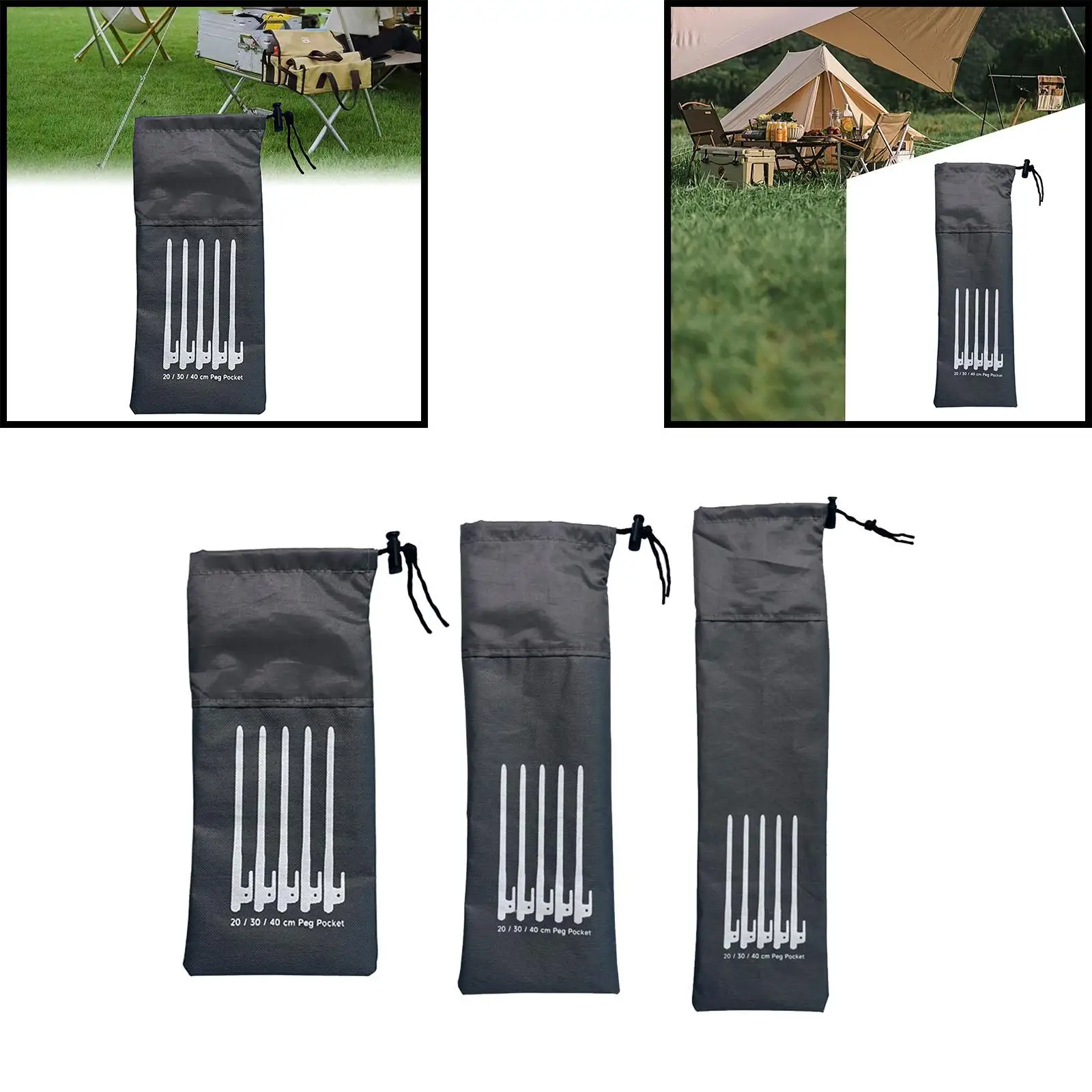 Tent Stakes Storage Bag Oxford Cloth Multifunctional Case Lightweight Tent Pegs