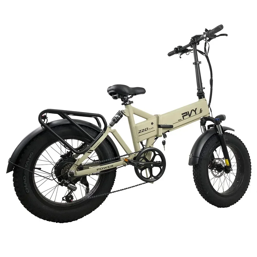 PVY Z20 Plus Folding Electric Bike 20*4 inch Fat Tire Ebike 500W Motor 50km/h Speed 48V 14.5Ah Battery 50-80km Range 150kg Load